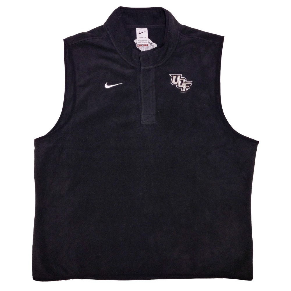 NIKE UCF Knights Fleece Sweater Vest Military Bowl Team Issue Black XL